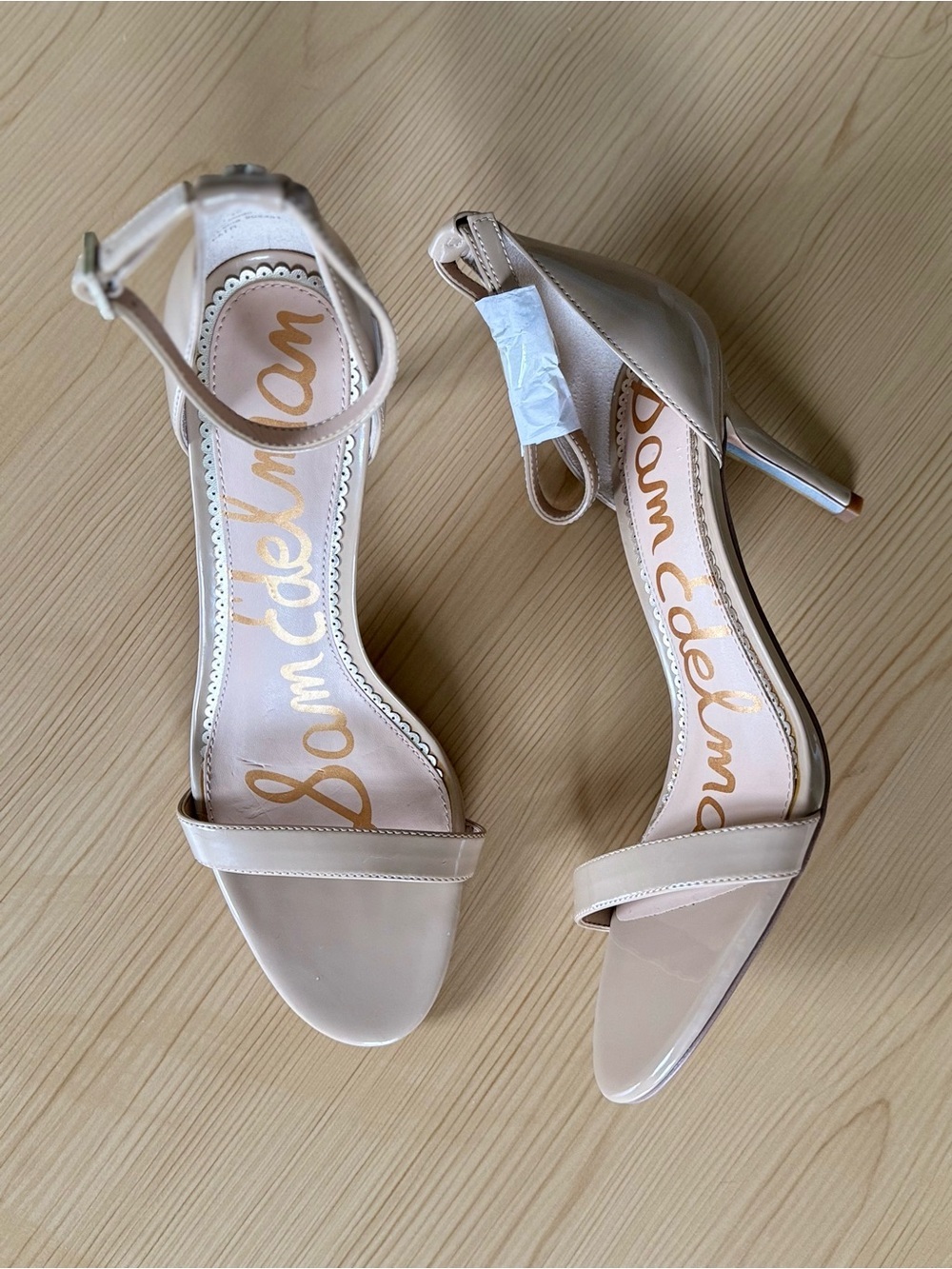 Sam Edelman Patti Heeled Sandals Ankle-Strap Stiletto Tan Pumps US 10 - Picture 3 of 9